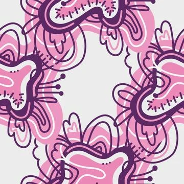 Seamless pattern with abstract doodle ornaments. Vector texture. Stock Illustration