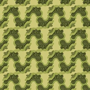 Seamless pattern with abstract doodle ornaments. Vector texture. Stock Illustration