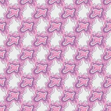 Seamless pattern with abstract doodle ornaments. Vector texture. Stock Illustration