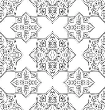 Seamless pattern of abstract elements. Stock Illustration