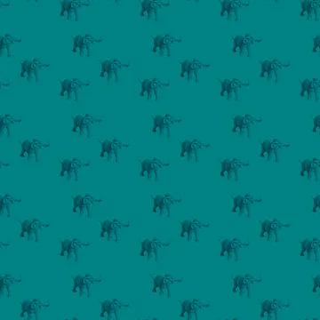 Seamless pattern with abstract elephants in a single color Stock Photos