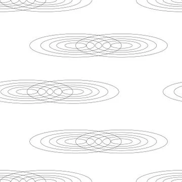 Seamless pattern with abstract ellipse circles vector - black and white theme Stock Illustration