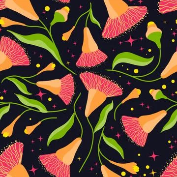 Seamless pattern with abstract exotic colors Stock Illustration