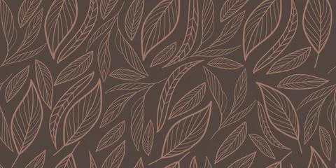 Seamless pattern with abstract exotic leaves vector Illustrazione stock