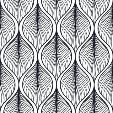 Seamless pattern with abstract feather shape. Stock Illustration
