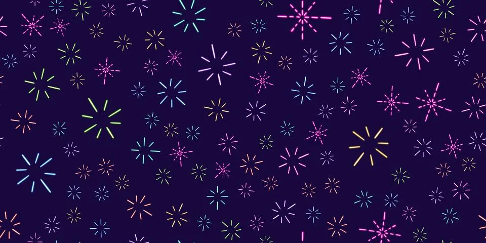 Seamless pattern abstract figures glowing desktop icon, neon sticker, neon Illustrazione stock