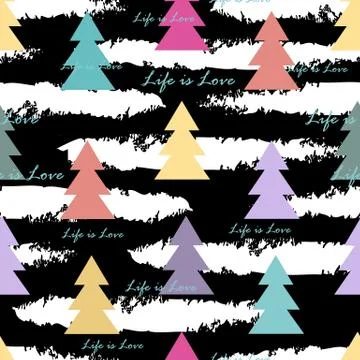 Seamless pattern with abstract fir trees. Vector 스톡 일러스트