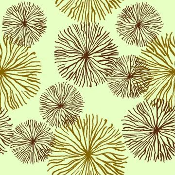 Seamless pattern with abstract floral structures and elements. Vector Stock Illustration