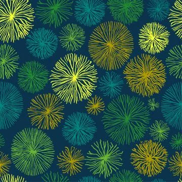 Seamless pattern with abstract floral structures and elements. Vector Stock-Illustration