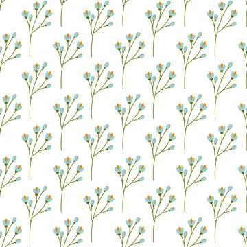 Seamless pattern of abstract flowering brunches. Spring design concept for Stock Illustration