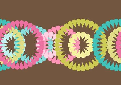 Seamless pattern with abstract flowers. Endless print stylized plants with .. Stock Illustration