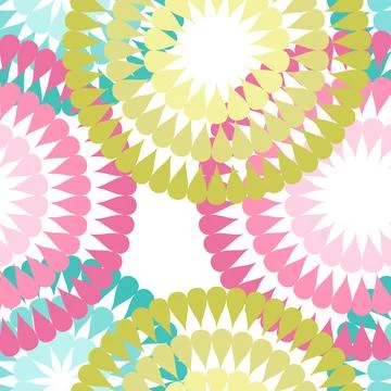 Seamless pattern with abstract flowers. Endless print stylized plants with .. イラスト素材