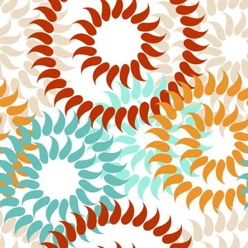 Seamless pattern with abstract flowers. Endless print stylized plants with .. イラスト素材