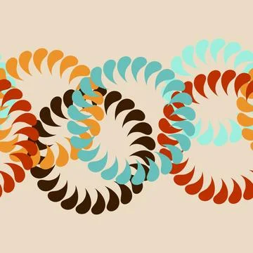 Seamless pattern with abstract flowers. Endless print stylized plants with .. イラスト素材