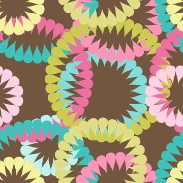 Seamless pattern with abstract flowers. Endless print stylized plants with .. イラスト素材