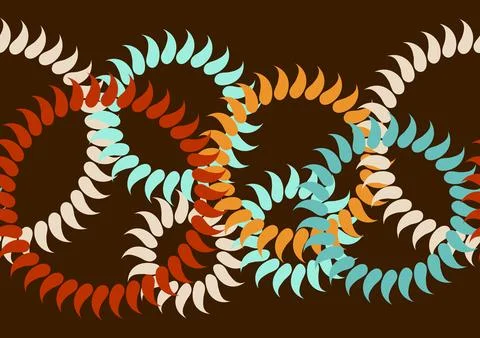 Seamless pattern with abstract flowers. Endless print stylized plants with .. Stock Illustration