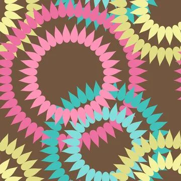 Seamless pattern with abstract flowers. Endless print stylized plants with .. Illustrazione stock