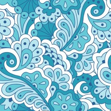 Seamless pattern with abstract flowers. Stock Illustration