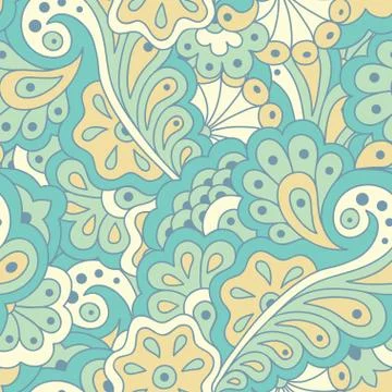Seamless pattern with abstract flowers. Illustrazione stock