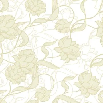 Seamless pattern with abstract flowers Stock Illustration