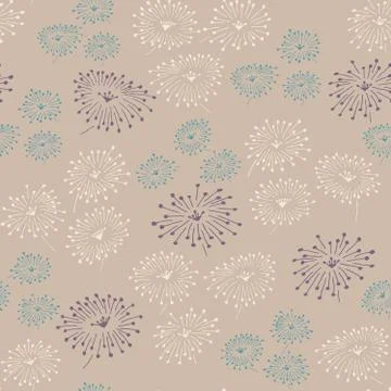 Seamless pattern with abstract flowers. Illustrazione stock
