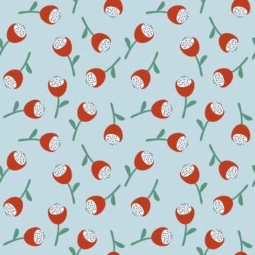 Seamless pattern with abstract flowers Stock Illustration