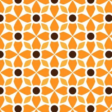 Seamless pattern with abstract flowers. Illustrazione stock