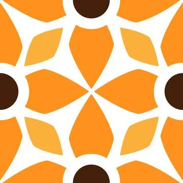 Seamless pattern with abstract flowers. Stock Illustration