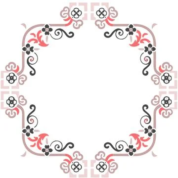 Seamless pattern with abstract flowers Stock Illustration