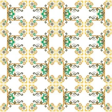 Seamless pattern with abstract flowers Stock Illustration