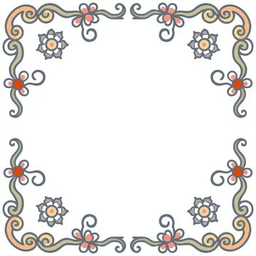 Seamless pattern with abstract flowers Stock Illustration