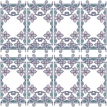Seamless pattern with abstract flowers Stock Illustration