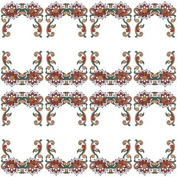 Seamless pattern with abstract flowers Illustrazione stock