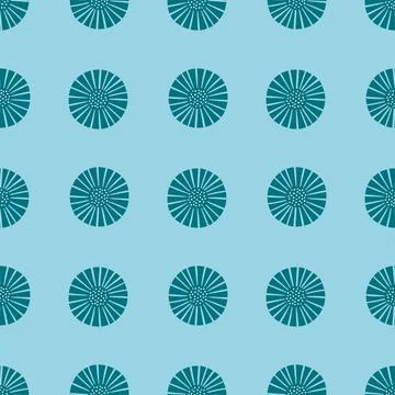 Seamless pattern abstract flowers on light blue background. Vintage texture o Stock Illustration