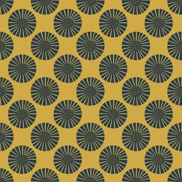 Seamless pattern abstract flowers on ochre background. Vintage gray texture o Stock Illustration