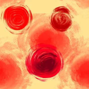 Seamless pattern with abstract flowers of red and pink color on a light Stock Illustration