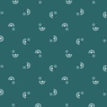 Seamless pattern abstract flowers on teal background. Minimalist pink texture Stock Illustration