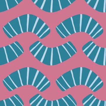 Seamless pattern with abstract forms. Dark lilac background and navy blue col Illustrazione stock