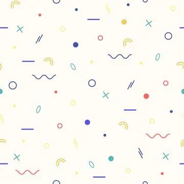 Seamless pattern abstract geometric form line shapes. Different size elements 库存插图