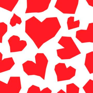 Seamless pattern of abstract geometric hearts - Vector Stock Illustration