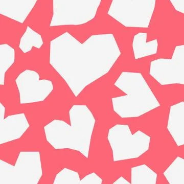 Seamless pattern of abstract geometric hearts - Vector Stock Illustration