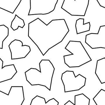 Seamless pattern of abstract geometric hearts - Vector Stock Illustration