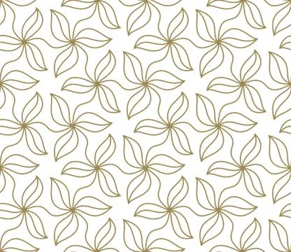 Seamless pattern with abstract geometric line texture, gold on white background Illustrazione stock