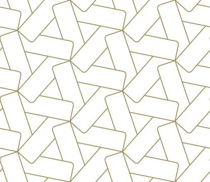 Seamless pattern with abstract geometric line texture, gold on white background Illustrazione stock