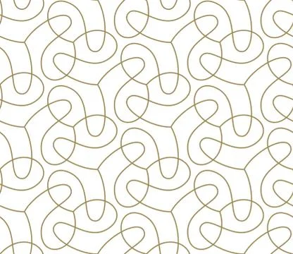 Seamless pattern with abstract geometric line texture, gold on white background Stock Illustration