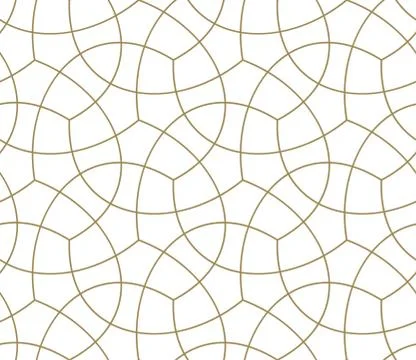 Seamless pattern with abstract geometric line texture, gold on white background Illustrazione stock