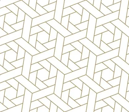 Seamless pattern with abstract geometric line texture, gold on white background Illustrazione stock