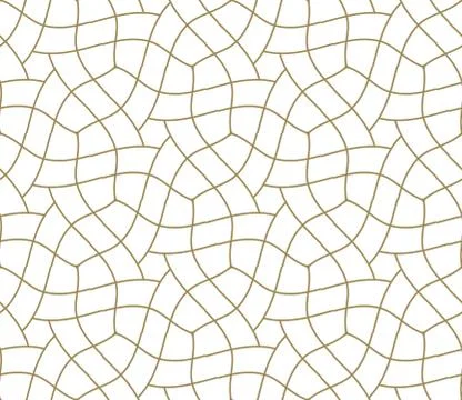 Seamless pattern with abstract geometric line texture, gold on white background Stock-Illustration