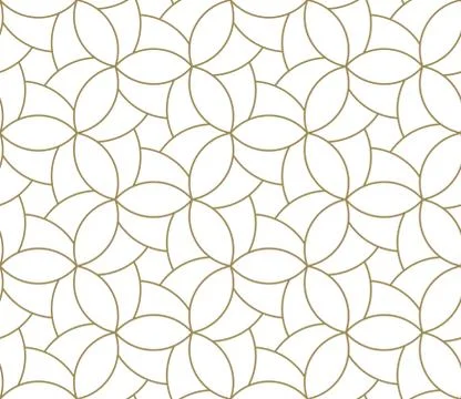 Seamless pattern with abstract geometric line texture, gold on white background Illustrazione stock