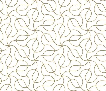 Seamless pattern with abstract geometric line texture, gold on white background Illustrazione stock